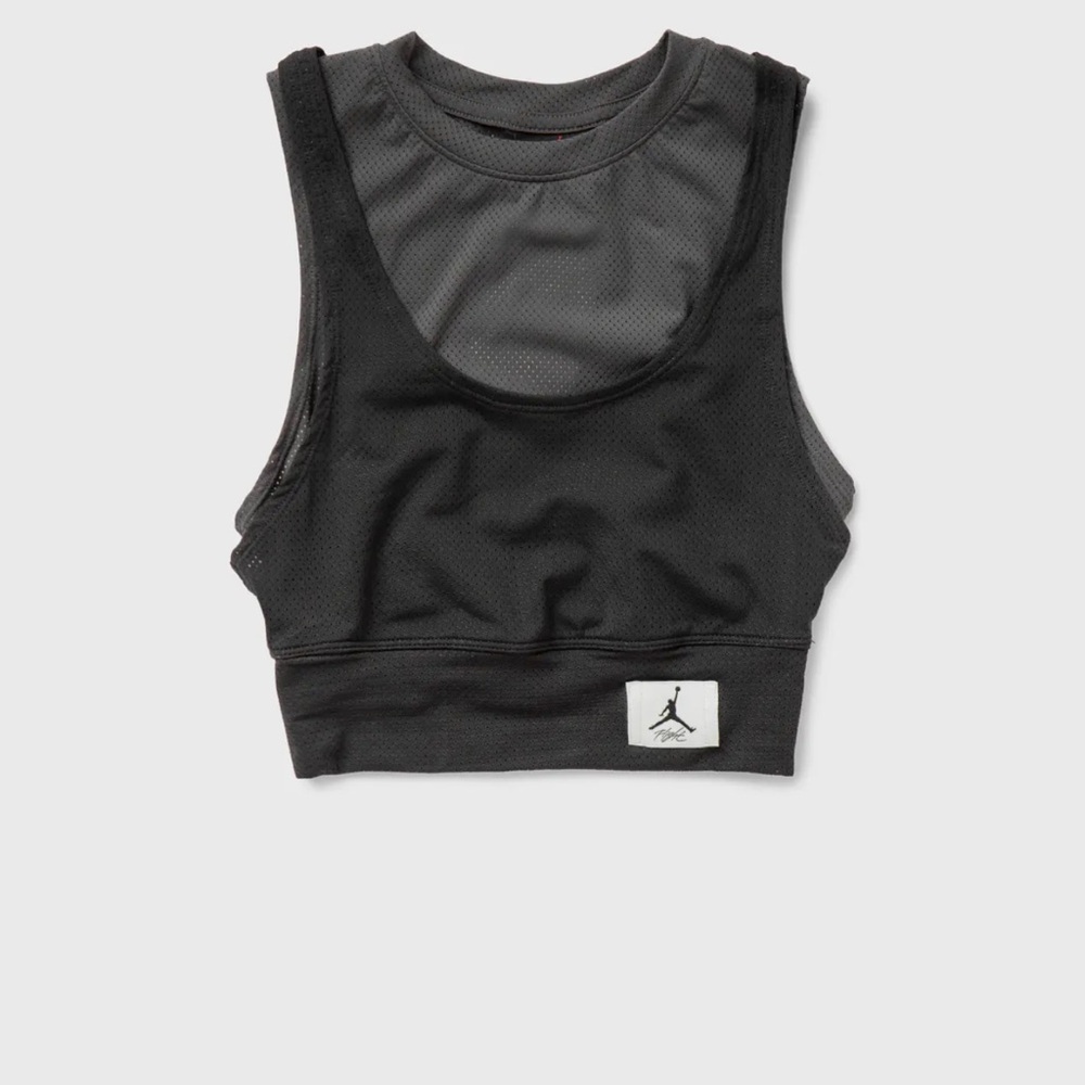 JORDAN WOMENS MESH CROPPED TOP BLACK & GRAY SIZE XS